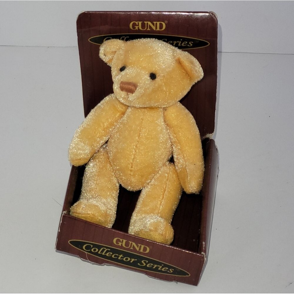2009 GUND "Sean" Plush Bear in Shimmery Gold NEW